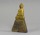 Seated Buddha, Silver with gilt and lacquer, Cambodia