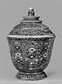 Covered cup with floral pattern, Porcelain painted in overglaze polychrome enamels (Bencharong ware for Thai market ), China