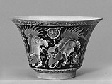 Cup with lions, Porcelain painted in overglaze polychrome enamels (Bencharong ware for Thai market), China
