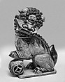 Figure of a Lion, Porcelain with polychrome enamels on the biscuit (Jingdezhen ware), China