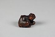 Netsuke of Monkey Scratching His Back, Wood, Japan