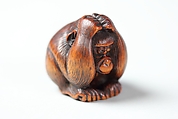Netsuke of Monkey Scratching His Head, Wood, Japan
