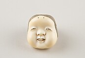 Netsuke of Kyōgen Mask; Usume (or Okama or Ofuku), Ivory, Japan