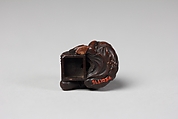 Netsuke of Man who Misses Catching a Rat, Wood, Japan