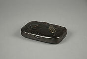 Tobacco Box, Hammered iron with relief inlay in silver, gold and shibuichi, Japan