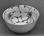 Cup with flowers, Porcelain painted in silver and with incised decoration (Jingdezhen ware), China