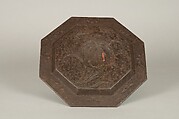 Dish, Iron repoussé and decorated with lacquer, Japan
