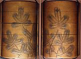 Case (Inrō) with Design of Young Pine Trees, Lacquer, kinji, gold and silver hiramakie, takamakie; Interior: nashiji and fundame, Japan