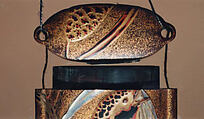 Case (Inrō) with Design of Quail Standing beside Millet Stalks, Lacquer, roiro and rubbed nashiji, gold, black and red hiramakie, raden; Interior: roiro and fundame, each case gold metal label, Japan