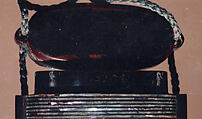 Case (Inrō) with Design of  Pomegranate Branches and Fruits, Lacquer covered with horizontal aogai strips, ceramic inlay, gold hiramakie; Interior: roiro and fundame, Japan
