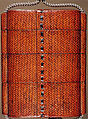 Basketry Inrō, Three cases; plaited bamboo or rattan covered with lacquer (urushi) Netsuke: edamame; ivory Ojime: bamboo; bronze with gold inlays, Japan