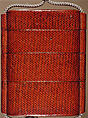 Basketry Inrō, Three cases; plaited bamboo or rattan covered with lacquer (urushi) Netsuke: edamame; ivory Ojime: bamboo; bronze with gold inlays, Japan