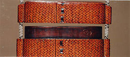 Basketry Inrō, Three cases; plaited bamboo or rattan covered with lacquer (urushi) Netsuke: edamame; ivory Ojime: bamboo; bronze with gold inlays, Japan
