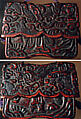 Case (Inrō) with Design of Chinese Sages in Mountain Landscape, Lacquer, kamakura-bori, carved wood, red and black lacquer; Interior: roiro, Japan