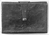 Pocket Book, Stamped leather with bronze and silver clasp, Japan