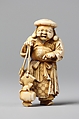 Netsuke of Figure of Daikoku with a Rat on His Mallet, Ivory, Japan