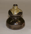 Gourd-shaped Tea Caddy, Clay covered with glaze dappled with a splash around the neck (Takatori ware), Japan