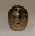 Tea Jar, Clay covered with mottled glaze; left-handed itogiri (Ko Seto type), Japan