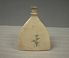 Three-Cornered Bottle, Pottery decorated under a finely crackled glaze (Satsuma ware), Japan
