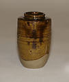 Tea Jar, Paste covered with a transparent  streaked glaze; right-handed itogiri (Takatori ware), Japan