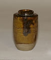 Tea Jar, Paste covered with a transparent  streaked glaze; right-handed itogiri (Takatori ware), Japan