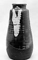 Tea Jar, Clay with mottled glaze and a white streak of overglaze (Seto ware), Japan