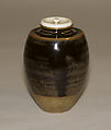 Tea Jar, Clay covered with a mottled glaze of Ko Seto type; right-handed itogiri (Seto ware), Japan
