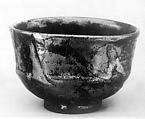 Teabowl, Clay with a glaze; decoration of inlaid white slip inside (Takatori ware), Japan
