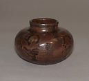 Tea Jar, Clay showing wheel lines, covered with glaze and an overglaze (Seto ware), Japan