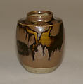 Tea Jar, Clay covered with glaze (Seto ware, Tobi kusuri type glaze), Japan