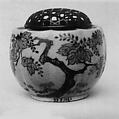 Incense Burner, Clay covered with a finely crackled glaze and decorated in polychrome enamels and gold (Satsuma ware), Japan