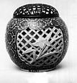 Incense Burner with Openwork Panels, Clay covered with a finely crackled glaze and colored enamels and gold (Satsuma ware), Japan