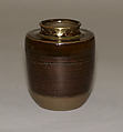 Tea Jar, Clay covered with glaze and mottlings around the neck, Japan