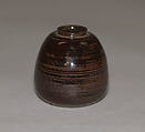 Tea Jar, Clay, right-handed itogiri covered with a thin streaked glaze (Takatori ware), Japan