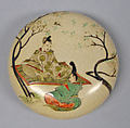 Covered Incense Box, Nonomura Ninsei (Japanese, active ca. 1646–94), Paste covered with a transparent crackled glaze and decorated with colored enamels and gold (Kyoto ware, Satsuma type), Japan