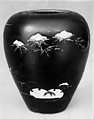Flower vase, White porcelain covered with a glaze and reserves with blue under the glaze (Hirado ware), Japan