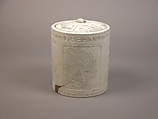 Water Jar with Dragon, Mount Fuji, Kirin, Cockerels, and Auspicious Motifs, White biscuit earthenware decorated in relief (Hirado ware), Japan