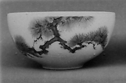 Bowl, White porcelain decorated with blue under the glaze (Hirado ware), Japan