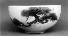 Bowl, White porcelain decorated with blue under the glaze (Hirado ware), Japan