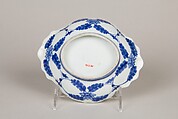 Small Dish with Waves, Shells, and Gourds, Porcelain with celadon glaze and underglaze blue (Hizen ware, Nabeshima type), Japan