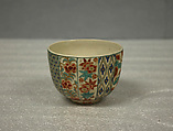 Cup, Clay covered with a crackled transparent glaze over decorations (Satsuma ware), Japan