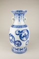 Vase, White porcelain decorated with blue under the glaze, Japan