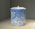 Water Jar with Poetry Gathering at the Orchid Pavilion, Porcelain with underglaze blue (Hirado ware), Japan
