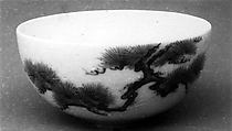 Bowl, White porcelain decorated with blue under the glaze (Hirado ware), Japan