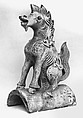 Roof tile with a mythical creature, Earthenware with colored glaze, China