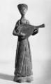 Female musician with a lute, Earthenware with traces of pigment, China