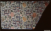 Textile with Peonies and Lattice, Silk lampas, China