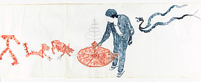 Long Scroll, Huang Yongping (Chinese, born 1954), Handscroll; watercolor, pencil, colored pencil, and ink on paper, China