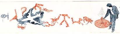 Long Scroll, Huang Yongping (Chinese, born 1954), Handscroll; watercolor, pencil, colored pencil, and ink on paper, China