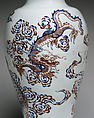 Vase with Buddhist figures, Porcelain with raised decoration, painted in underglaze cobalt blue and copper red (Jingdezhen ware), China